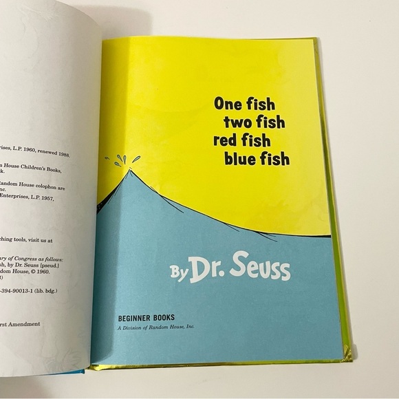 Dr Seuss One Fish Two Fish Red Fish Blue Fish Party Edition 50 Years Book - Picture 8 of 16
